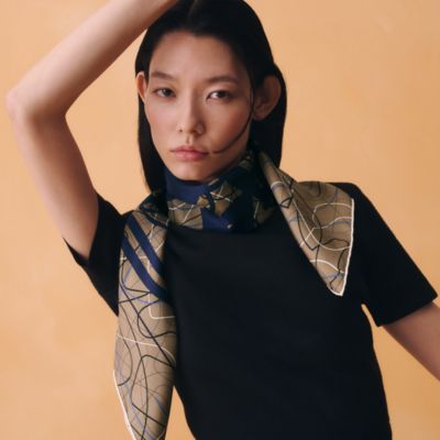 Attelage en Arbalete forever scarf 90 - Brown | Hermès Mainland China